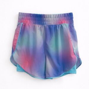 Avia Women’s Running Shorts w/ Built-In Bike Liner | Blue Pink Tie-Dye | Size S